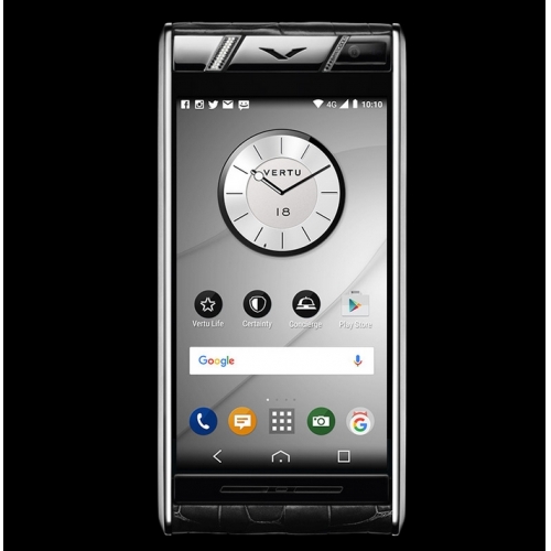 Vertu Aster Diamonds Black Alligator Clone Android 11.0 Snapdragon 821 4G LTE luxury Phone - Click Image to Close