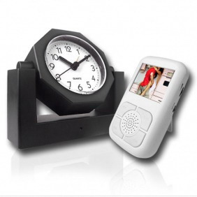 Wireless Spy Camera Alarm Clock Receiver with LCD Display Screen - Click Image to Close