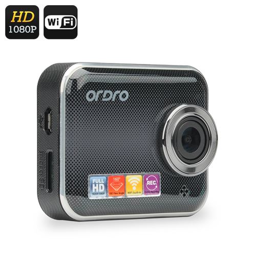 ORDRO Q505W 1080P Car DVR - Wi-Fi, G-Senesor, 160 Degree Lens, 1/3 Inch CMOS, Loop Recording, Unieye App Support - Click Image to Close
