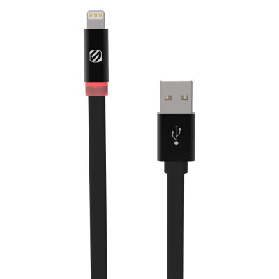 Scosche flatOUT LED 6ft. Charge and Sync Cable for Lightning Devices - Black
