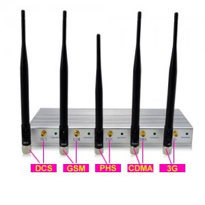 5 Antenna Cell Phone Jammer with Remote Control (3G,GSM,CDMA,DCS)