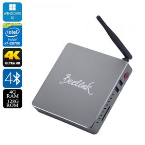 Beelink BT7 Windows 10 Mini PC- Intel Atom X7-Z8700 Quad Core CPU, Bluetooth 4.0, Wi-Fi, 4K Support, 4GB RAM + 128GB Memory