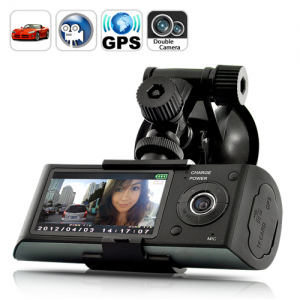 Dual Camera Car Blackbox DVR with GPS Logger and G-Sensor