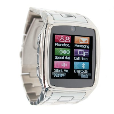 TW810 Watches Style Cell Phone IPS Screen Bluetooth Java Camera Silver