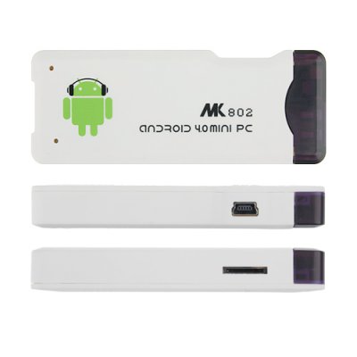 MK802 Mini Android PC Android TV Box Android 11.0 A10 1G RAM HDMI TF 4GB- White