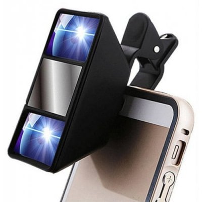 Mini 3D Photograph Stereoscopic Camera Lens Clip for Mobile - BLACK