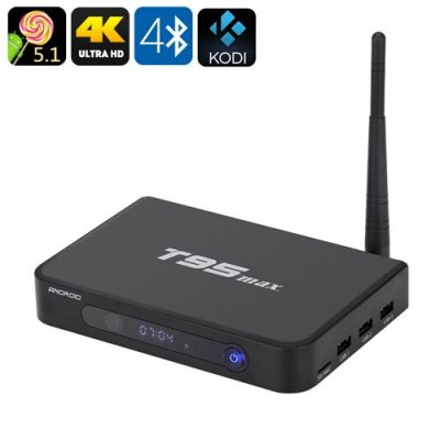 T95max Android TV Box - 4Kx2K, Android 11.0, Bluetooth 4.0, Wi-Fi, 2GB RAM+32GB Memory, Kodi