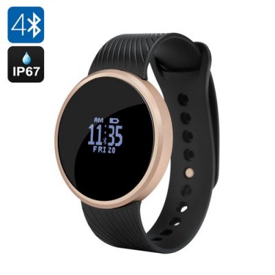 Bluetooth Smart Sports Watch - Pedometer, Remote Shutter, Call Reminder, IP67, Supports Android and iOS (Black)