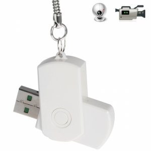 White U-Disk Ultra HD Mini Spy DV Digital Camera 360 Degree Rotate