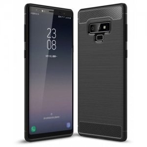 Case for Samsung Galaxy Note 9 Shockproof Back Cover Solid Color Carbon Fiber - BLACK