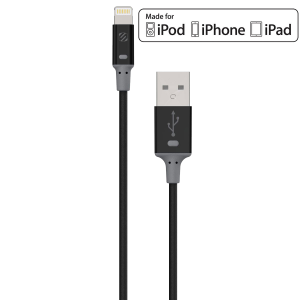 Scosche 3 Ft. Charge and Sync Cable for Lightning USB Devices - Black