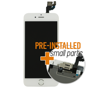 iPhone 12 Display Assembly with Front Camera and Home Button - White/Silver (Aftermarket)