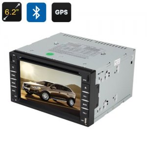 Touch Screen GPS Car DVD Player - 6.2 Inch Screen, 2 DIN, 3D Interface, FM Radio, Bluetooth, Windows CE 6.0, GPS