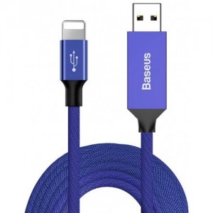 Baseus CALYW - M01 8 Pin 2A Fast Charging Data Cable 500cm - BLUE