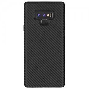 Case for Samsung Galaxy Note 9 No Fingerprints Back Cover Fiber Pattern Soft TPU - BLACK