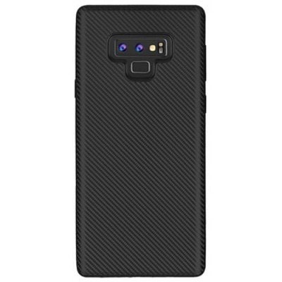 Case for Samsung Galaxy Note 9 No Fingerprints Back Cover Fiber Pattern Soft TPU - BLACK