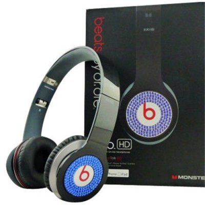 Beats By Dr Dre Solo Blue Diamond Headphones Black