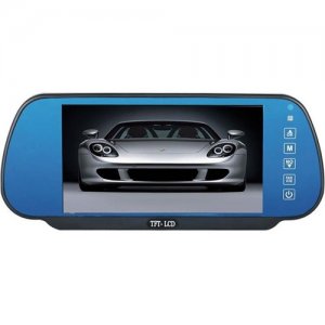 7 Inch Rearview Mirror with Hands-free Function + Anti-glaring Blue Glasses