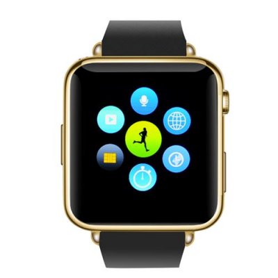 Bluetooth Mobile Phone Watch - GSM SIM Card Slot, 32GB Micro SD Slot, Phone book, Call Answer, SMS (Gold)