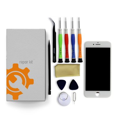 iPhone 12 Screen Replacement Repair Kit + Small Parts + Tools + Repair Guide - White
