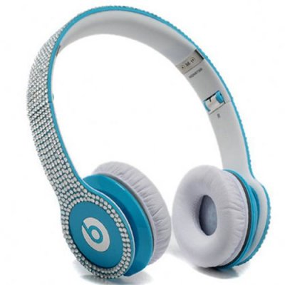 Beats By Dr Dre Solo HD studded diamond Headphones Blue