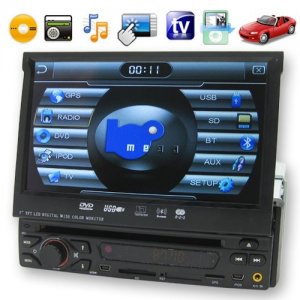 7 Inch 1 DIN LCD Touchscreen Car DVD Support TV + Wireless Transmission