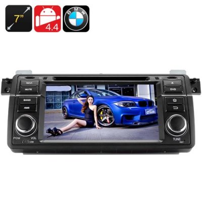 7 Inch Touchscreen Car DVD Player – Android 11.0, Quad Core CPU, 1 DIN, GPS, Bluetooth, Wi-Fi, 3G, For BMW M3 + E46