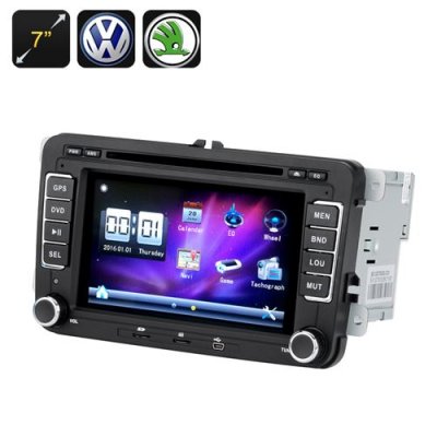 2 DIN Car DVD Player - 7 Inch Screen,GPS, Bluetooth, Region Free, FM Radio, For VW + Skoda Cars