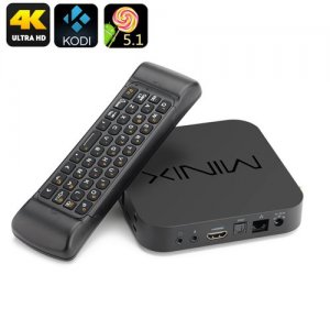 MINIX NEO U1 TV Box - 4K UHD, Kodi 16, Quad Core Amlogic S905 CPU, 2GB RAM, Air Mouse, android 12.0, Dual Band Wi-Fi