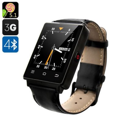 NO.1 D6 3G Smart Watch - Android 11.0, 3G, Bluetooth 4.0, Wi-Fi, GPS, Pedometer, Barometer (Black)