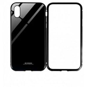 Creative Magnetic Tempered Glass Phone Case for IPhone X - BLACK