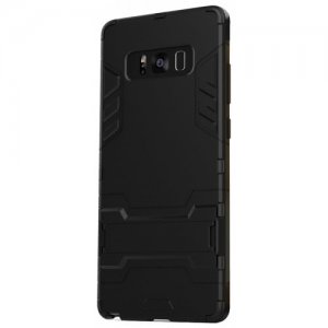 Case for Samsung Note 8 with Stand Back Cover Solid Colored Hard PC Material - BLACK