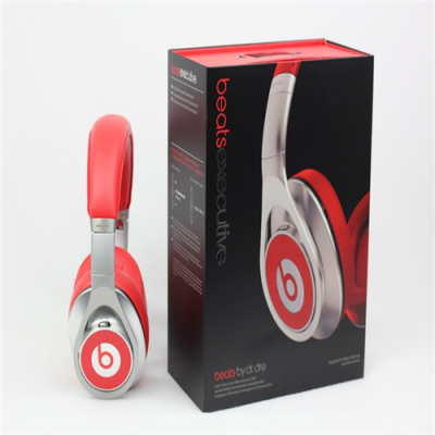 Beats Executive High Quality Over-Ear Headphones With Noise Cancelling Silver Red