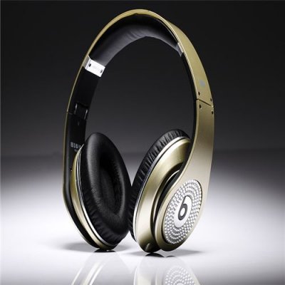 Beats By Dre Studio High Definition Powered Isolation Headphones Champagne Silver With White Diamond