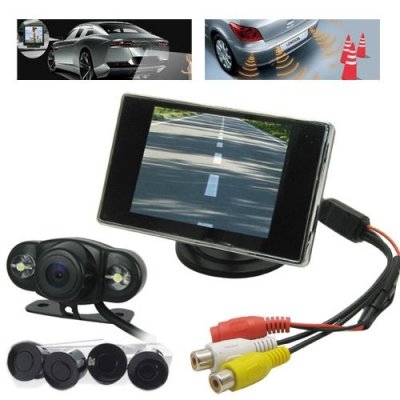 Car Parking Kits with Wireless Car Rearview Camera + 4 Parking Sensor
