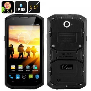 V Phone X3 Rugged Smartphone - android 12.0, 5.5 Inch HD Screen, IP68, 4500mAh Battery, Two SIM, FM Radio (Black)