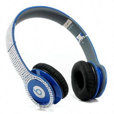Beats By Dr Dre Solo HD studded diamond Headphones Dark Blue