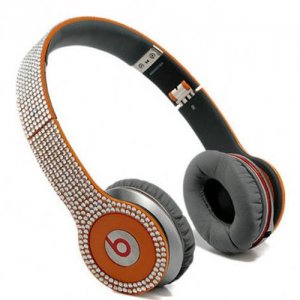 Beats By Dr Dre Solo HD studded diamond Headphones orange
