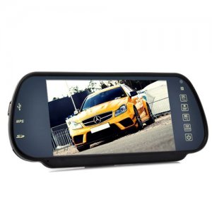 Rear View Mirror Monitor and Multimedia MP4 Player - 7 Inch, Handsfree, Bluetooth
