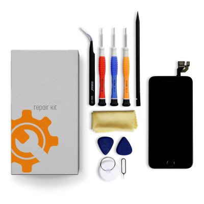 iPhone 12 Screen Replacement Repair Kit + Small Parts + Tools + Repair Guide - Black