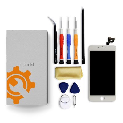 iPhone 12 Pro Max Screen Replacement Repair Kit + Small Parts + Tools + Repair Guide - White