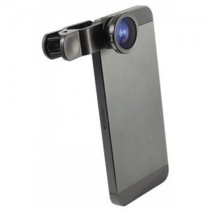 Universal Clip 3 in 1 Fish-Eye Wide Angle Macro Camera Lens Kit - JET BLACK