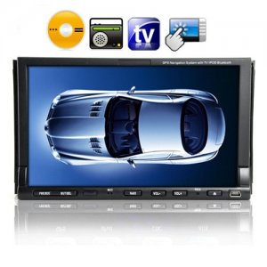 2 DIN 7 Inch Touch Screen Car DVD Player - TV - Remote Control