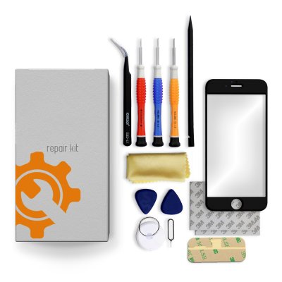 iPhone 12 Glass Lens Screen Repair Kit + Tools + Video Guide - Black