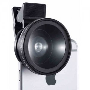 Mobile Phone SLR Len 0.45 Wide-angle Macro External Camera - BLACK