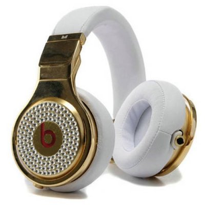 Beats By Dr Dre Pro High Performance Diamond Headphones White/Gold