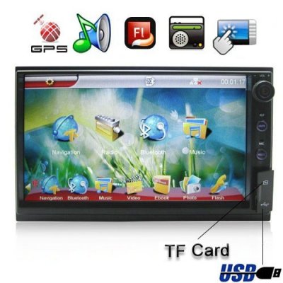 6.2 Inch 800 x 480 HD Digital Touch Screen Car MP5 With GPS and Flash