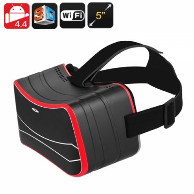 Android 3D VR Glasses - 3D Side By Side, Gyroscopic Sensor, 5 Inch HD Screen, Quad Core CPU, Wi-Fi, Bluetooth, Micro SD Slot