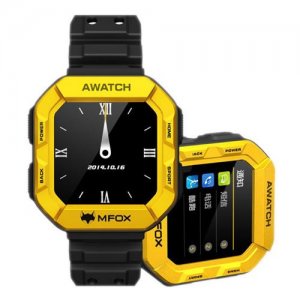 MFOX AWatch - IP68 Heart Monitor Sport Watch Phone - Yellow