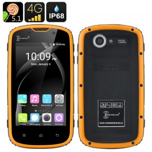 Ken Xin Da Rugged Smartphone - IP68, Shock Proof, 4 Inch Touch Screen, Android 11.0, 4G, Dual SIM (Yellow)